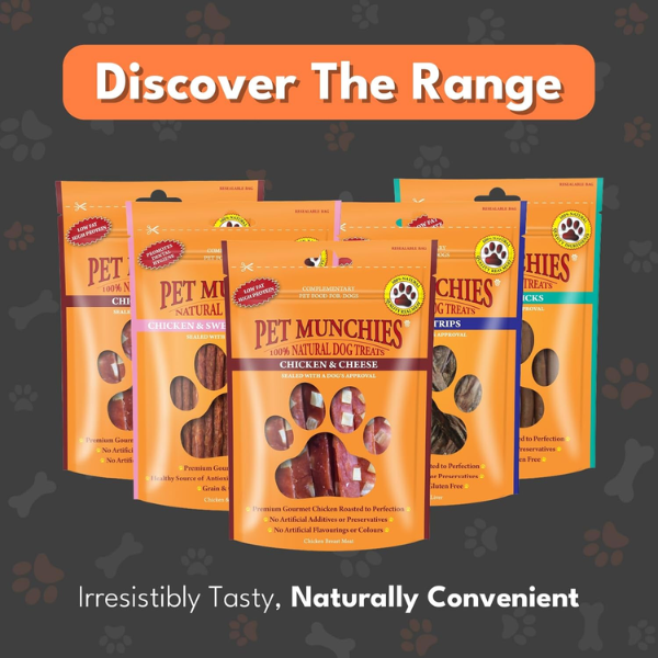 Pet Munchies Premium Chicken and Cheese Dog Treats (8 x 100g Bulk Case)