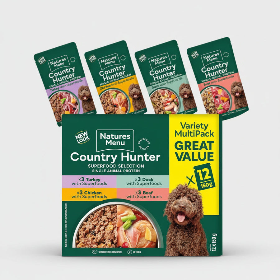 Natures Menu Country Hunter Superfood Selection Pouches for Dogs 12 X 150g Variety MultiPack