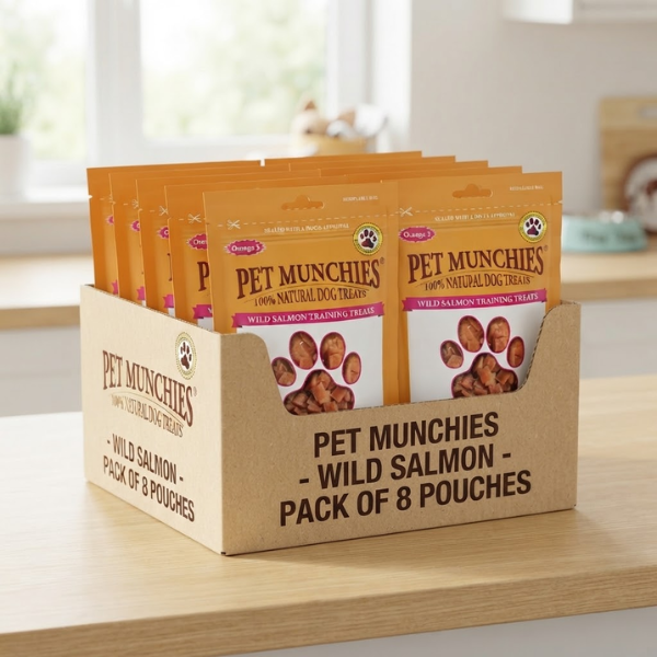 Pet Munchies Natural Wild Salmon Dog Training Treats | 50g Multi-Pack (8 Pack)