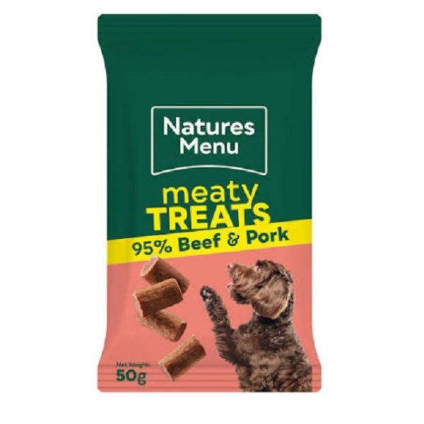 Natures Menu Gourmet Mini Dog Treats (Beef & Pork | 12 x 50g Bulk Case)