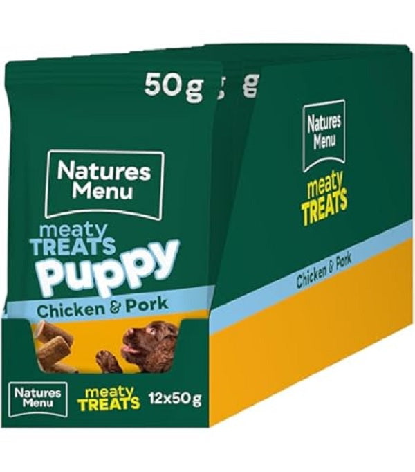 Natures Menu Natural Mini Dog Treats (Chicken & Pork | 12 x 50g Bulk Case)