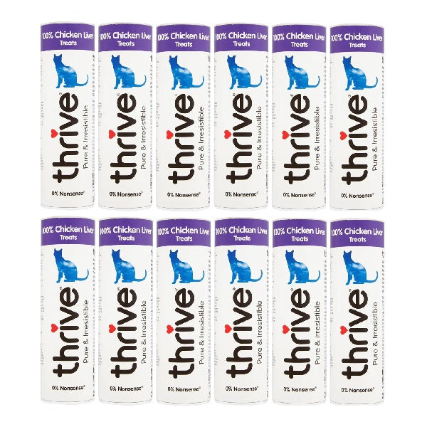 Thrive 100% Chicken Liver Premium Treats (12 x 25g Value Bundle)