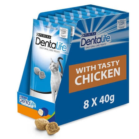Purina DentaLife Chicken Flavor Cat Dental Treats (40g - 8 Pack)